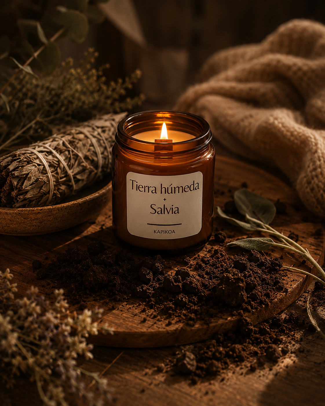 VELA TIERRA HÚMEDA Y SALVIA